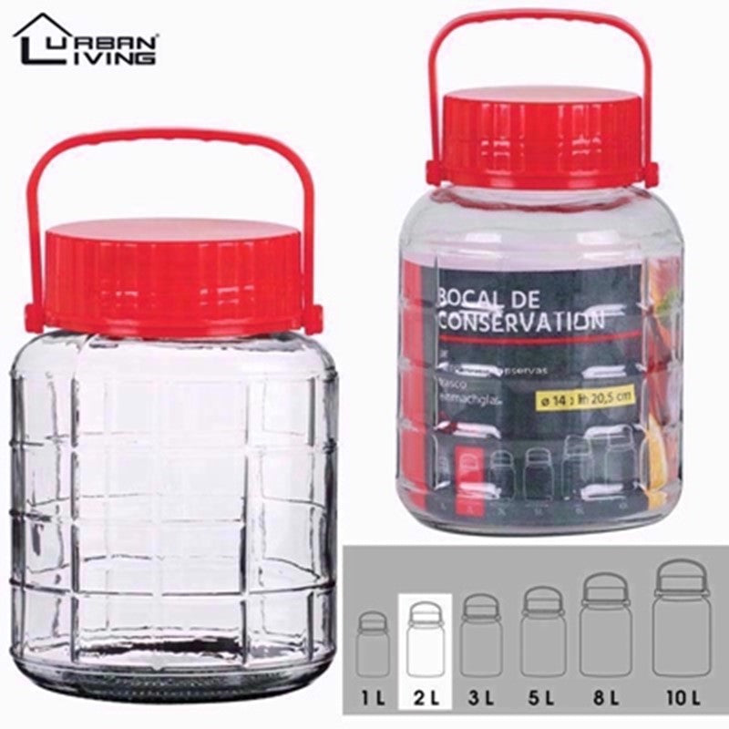 GLASS JAR WITH SCREW LID 2 LITRE