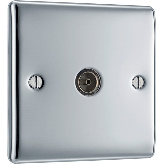 BG 1 SOCKET TV CO-AXIAL SOCKET POLISHED CHROME