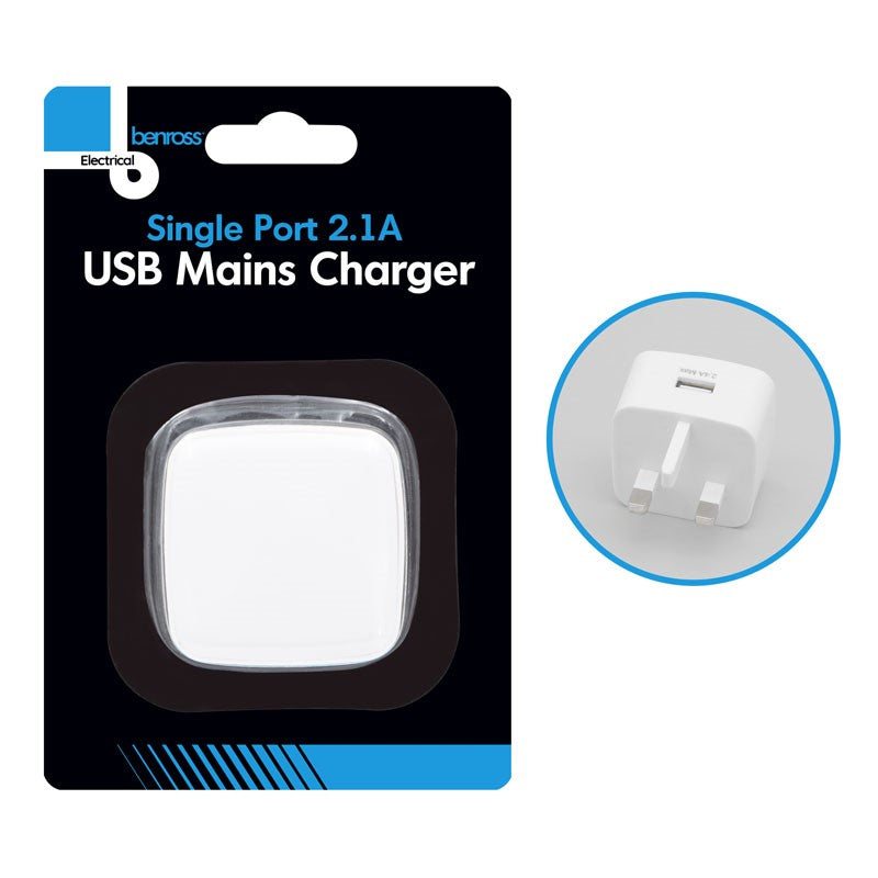 USB CHARGER PLUG 5V 2.4AMP SINGLE
