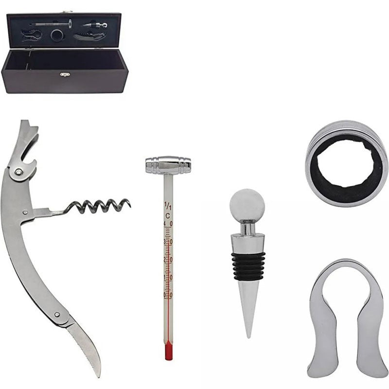 WINE CONNOISSEUR 5 PIECE GIFT SET WITH BOTTLE STORAGE
